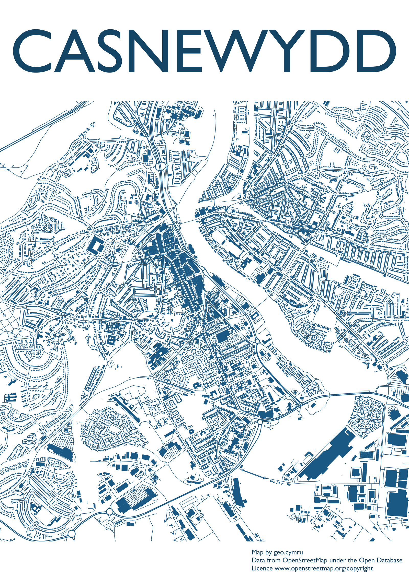 Map of Newport (Casnewydd) in Wales
